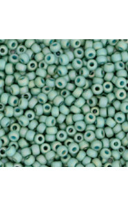 Miyuki rocailles Perlen 11/0 - Opaque glazed frosted rainbow celadon green 11-4701